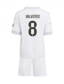 Real Madrid Federico Valverde #8 Replika Hemmakläder Barn 2025-26 Kortärmad (+ byxor)